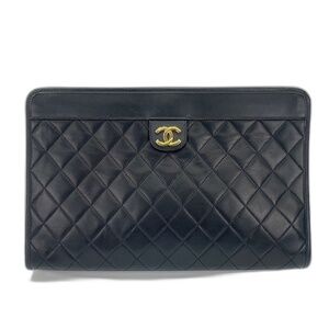 Chanel Matelassé Clutch Bag, Black